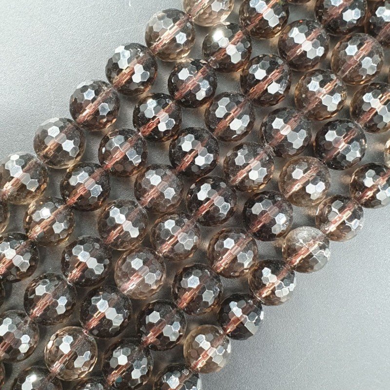 Quarzo Fume Perline Forma Tondo Sfaccettato 10mm