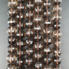 Quarzo Fumé Perline Forma Tondo Sfaccettato 10mm
