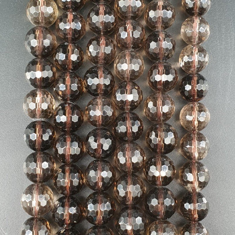 Quarzo Fume Perline Forma Tondo Sfaccettato 10mm