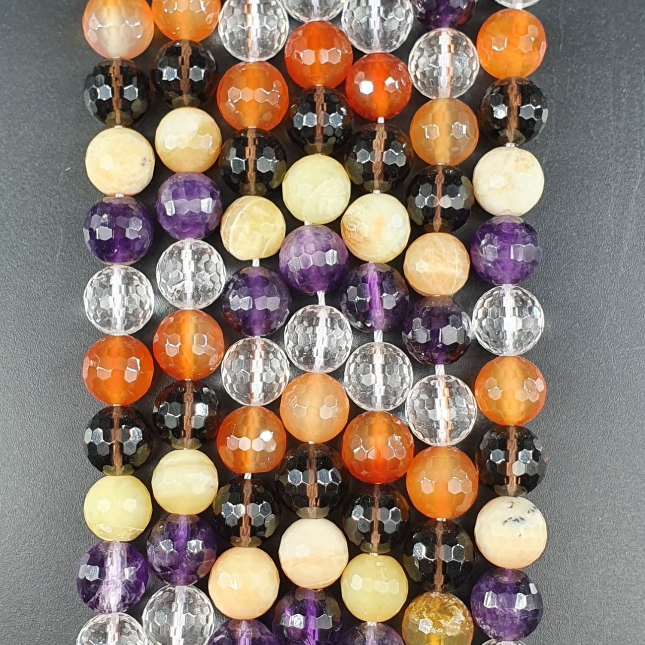 Quarzo Multicolore Perline Forma Tondo Sfaccettato 10mm