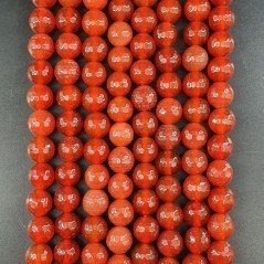 Corniola Perline Forma Tondo Sfaccettato 10mm