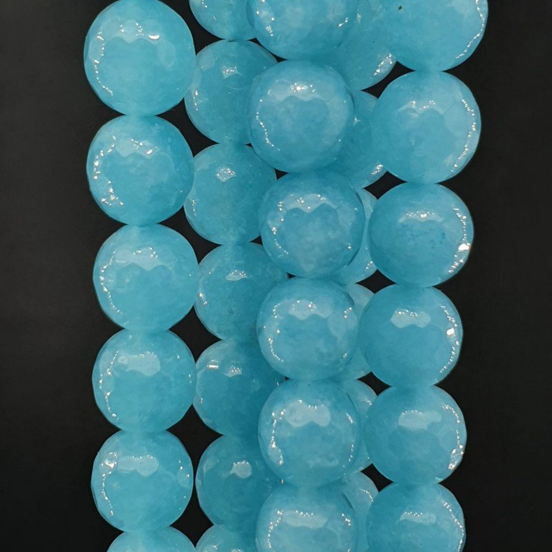 Angelite Perline Forma Tondo Sfaccettato 10mm