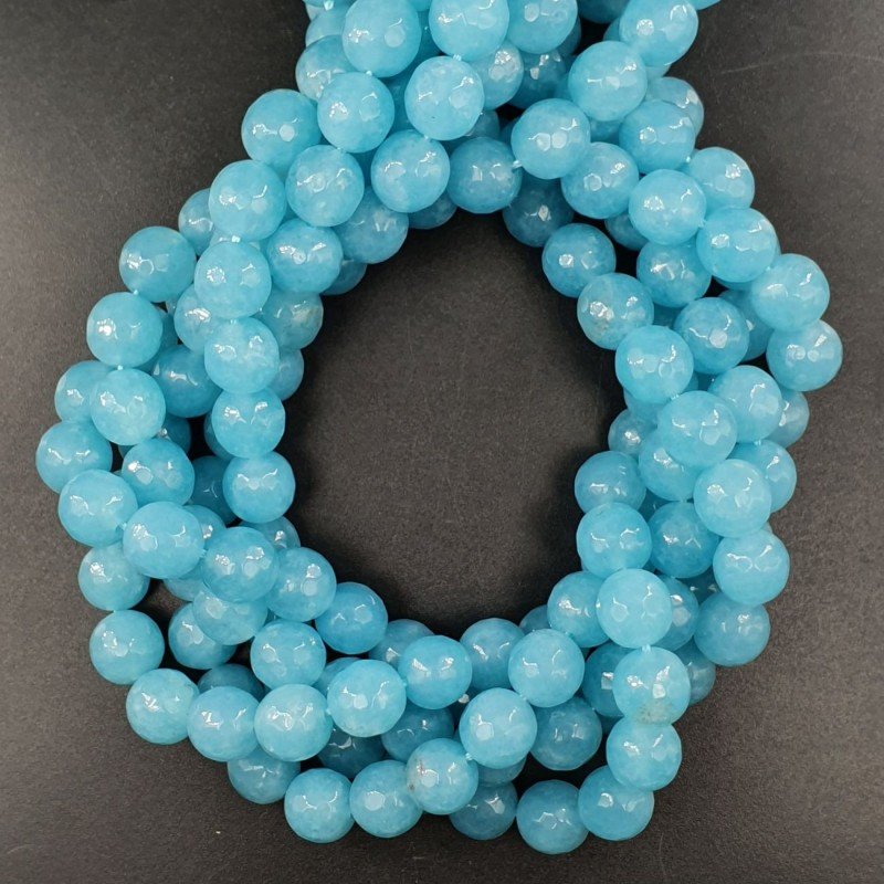Angelite Perline Forma Tondo Sfaccettato 10mm