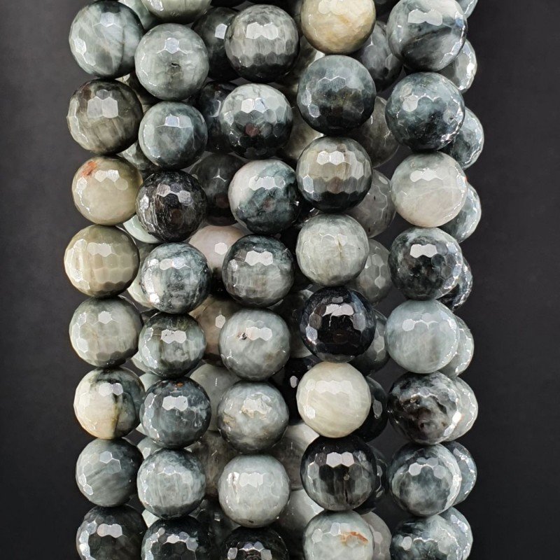 Occhio Di Falco Perline Forma Tondo Sfaccettato 10mm