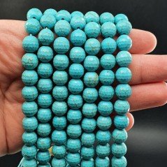 Pasta Di Turchese Perline Forma Tondo Sfaccettato 10mm