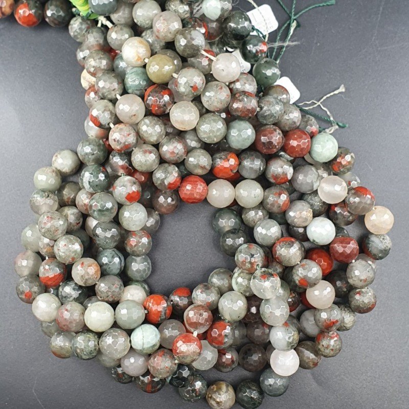 Eliotropio Perline Forma Tondo Sfaccettato 10mm Eliotropio Perline Forma Tondo Sfaccettato 10mm