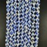 Agata Tibetana Blu Bianco Perline Forma Tondo Sfaccettato 10mm