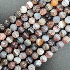 Agata Botswana Perline Forma Tondo Sfaccettato 10mm