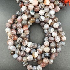 Agata Botswana Perline Forma Tondo Sfaccettato 10mm