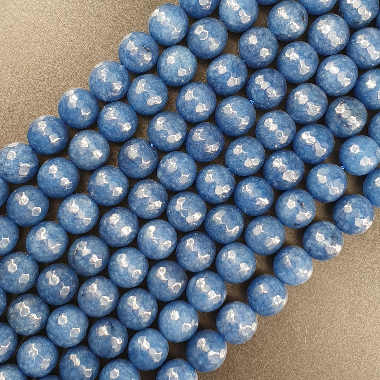 Giada Zaffiro Perline Forma Tondo Sfaccettato 10mm
