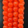 Giada Arancione Fluo Perline Forma Tondo Sfaccettato 10mm