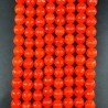 Giada Arancione Fluo Perline Forma Tondo Sfaccettato 10mm