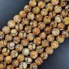 Agata Tibetana Beige Marrone Perline Forma Tondo Sfaccettato 10mm