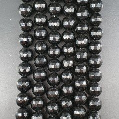 Onice Nera Perline Forma Tondo Sfaccettato 10mm