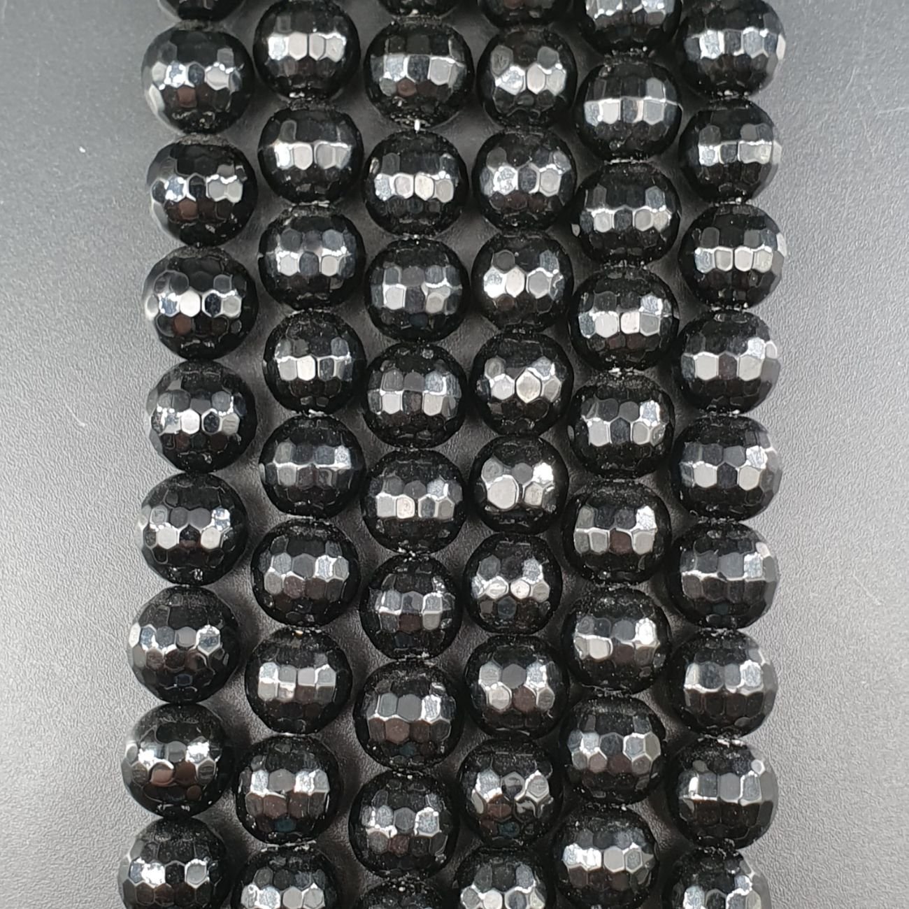 Onice Nera Perline Forma Tondo Sfaccettato 10mm