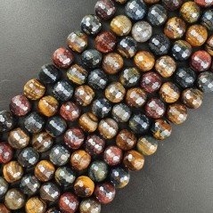 Occhio Di Tigre Galvanizzato Perline Forma Tondo Sfaccettato 10mm