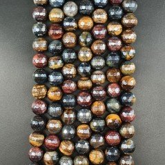 Occhio Di Tigre Galvanizzato Perline Forma Tondo Sfaccettato 10mm