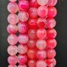 Agata Brasiliana Fucsia Perline Forma Tondo Sfaccettato 10mm