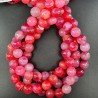 Agata Brasiliana Fucsia Perline Forma Tondo Sfaccettato 10mm