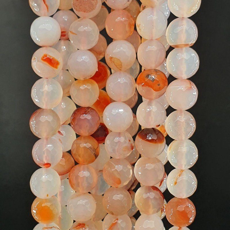 Agata Brasiliana Perline Forma Tondo Sfaccettato 10mm Agata Brasiliana Perline Forma Tondo Sfaccettato 10mm