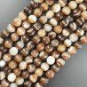 Agata Brasiliana Marrone Striata Perline Forma Tondo Sfaccettato 10mm