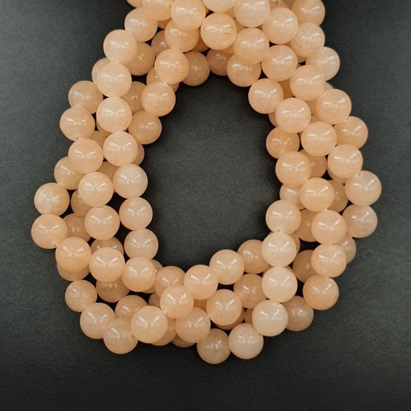 Giada Rosa Perline Forma Tondo Liscio 10mm