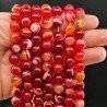 Agata Brasiliana Rossa Rubi Striata Perline Forma Tondo Liscio 10mm