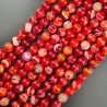 Agata Brasiliana Rossa Rubi Striata Perline Forma Tondo Liscio 10mm