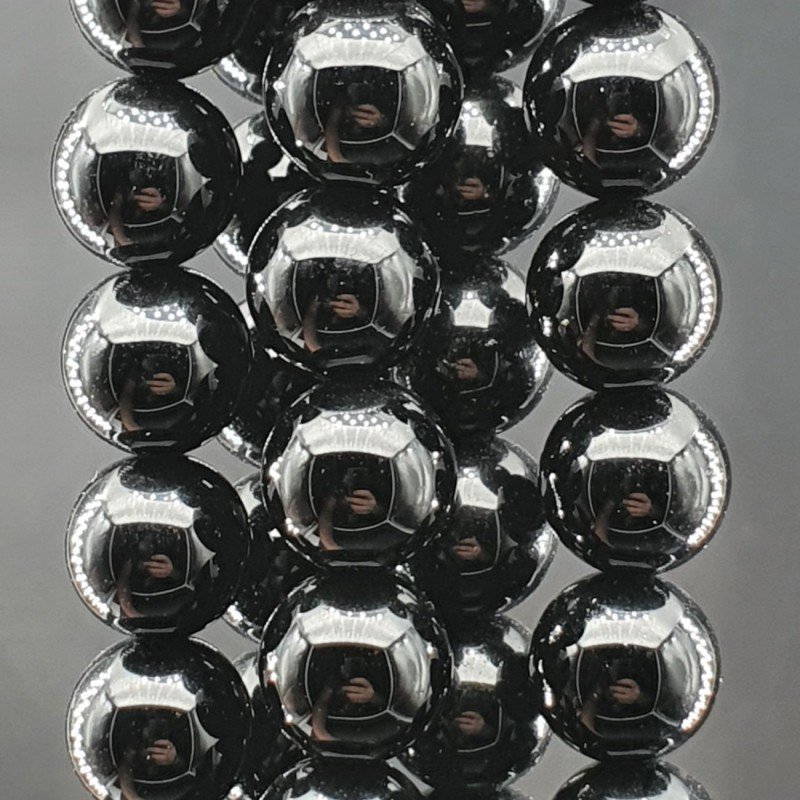 Onice Nera Perline Forma Tondo Liscio 10mm