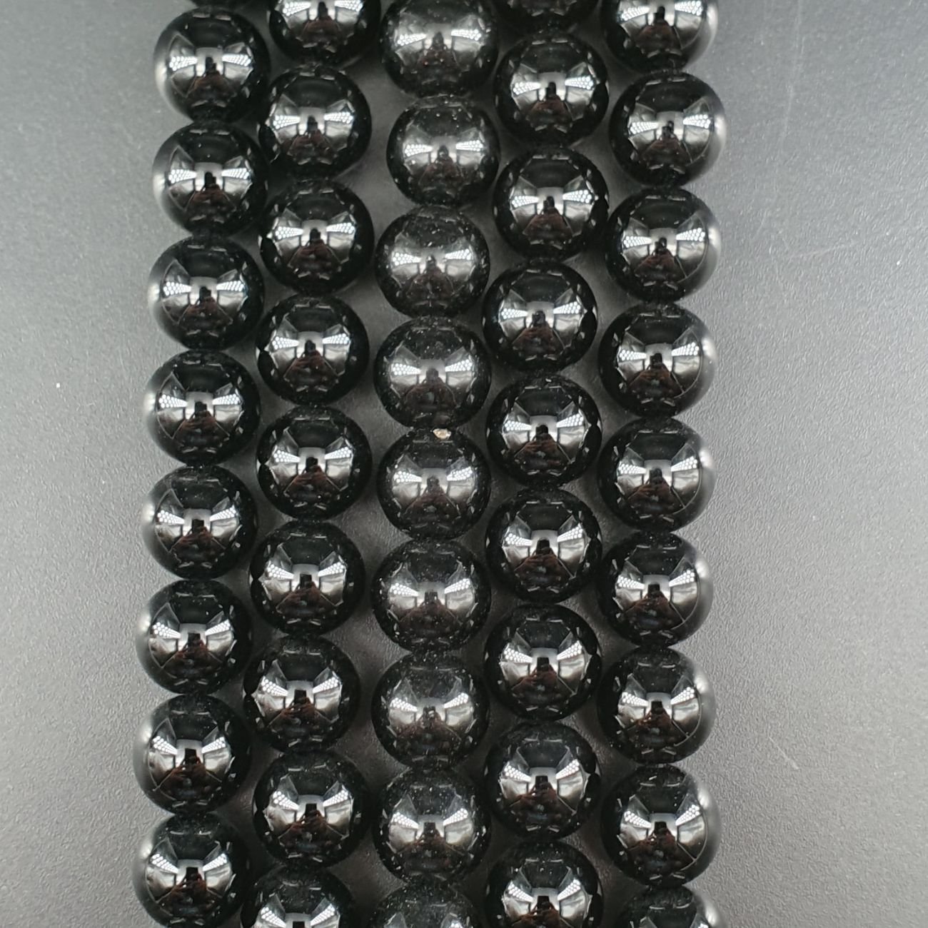 Onice Nera Perline Forma Tondo Liscio 10mm
