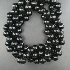 Onice Nera Perline Forma Tondo Liscio 10mm