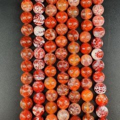 Agata Di Fuoco Arancio Perline Forma Tondo Liscio 10mm