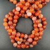 Agata Di Fuoco Arancio Perline Forma Tondo Liscio 10mm