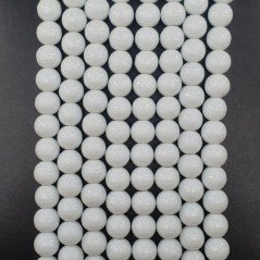 Agata Bianca Perline Forma Tondo Sfaccettato 10mm
