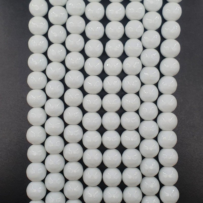 Agata Bianca Perline Forma Tondo Sfaccettato 10mm