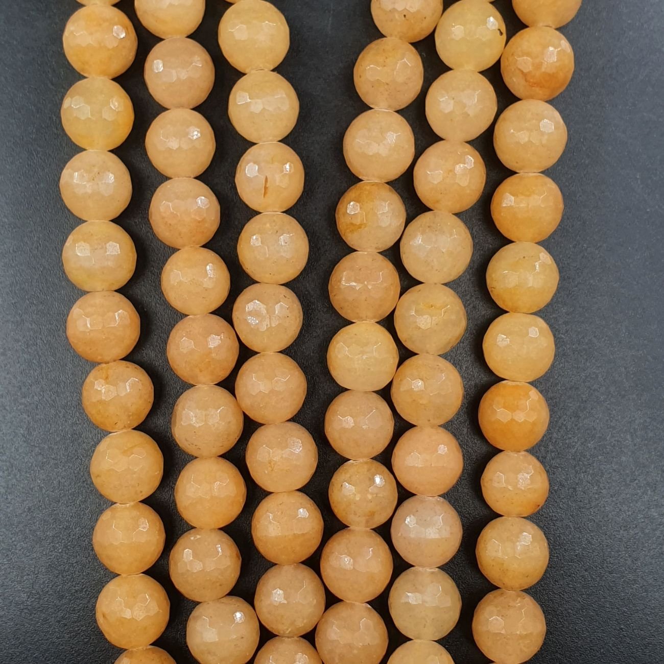 Avventurina Gialla Naturale Perline Forma Tondo Sfaccettato 10mm