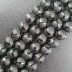 Onice Nera Perline Forma Tondo Liscio Satinato-Matte 10mm