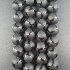 Onice Nera Perline Forma Tondo Liscio Satinato-Matte 10mm