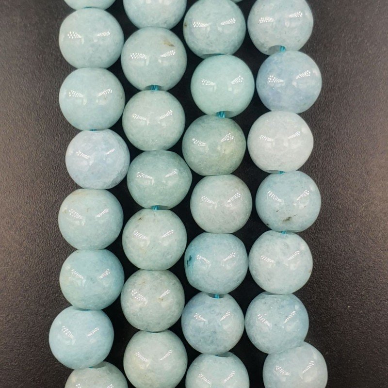 Angelite Perline Forma Tondo Liscio 10mm - Buco Grande