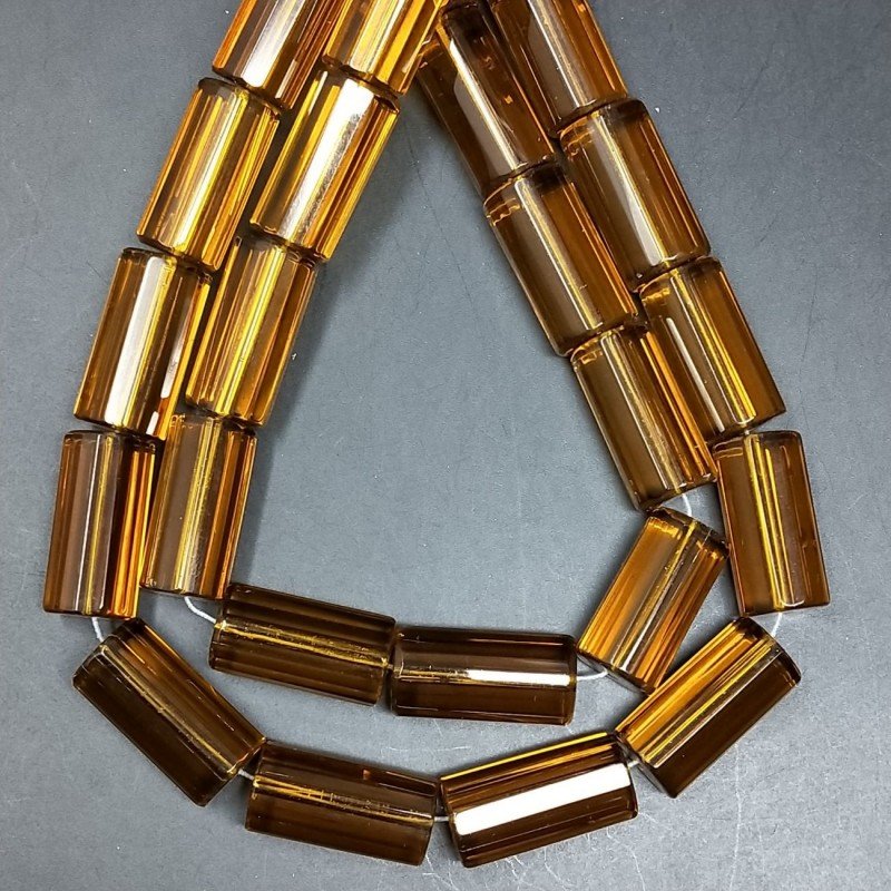 Cristallo Ambra Perline Forma Cilindro Sfaccettato 12X24mm