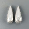 Distanziatore In Ottone Forma Goccia Satinato 14x35mm-Argentato 1pz