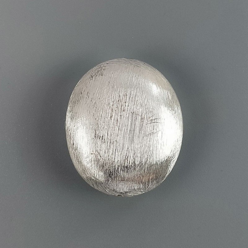 Distanziatore In Ottone Forma Ovale Satinato 27X32mm-Argentato 1pz