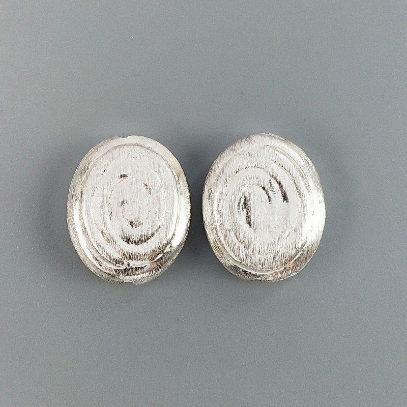 Distanziatore In Ottone Forma Ovale Satinato A Spirale 18X22mm-Argentato 1pz
