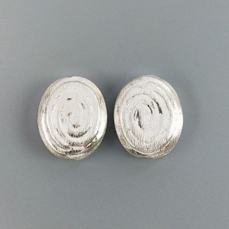 Distanziatore In Ottone Forma Ovale Satinato A Spirale 18X22mm-Argentato 1pz