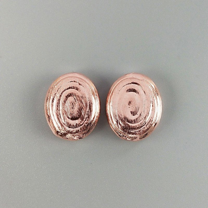 Distanziatore In Ottone Forma Ovale Satinato A Spirale 16X19mm-Ramato 1pz