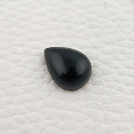Onice Nera Naturale Forma Goccia Piatto Cabochon Liscio Fatto a Mano16X12X5mm 8,00 Carati 1pz