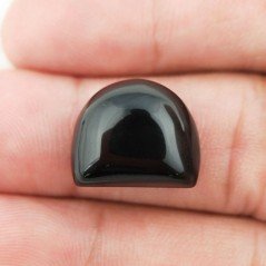 Onice Nera Naturale Forma Fantasia Piatto Cabochon Liscio Fatto a Mano16X14X6mm 13,55 Carati 1pz