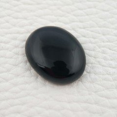 Onice Nera Naturale Forma Ovale Piatto Cabochon Liscio Fatto a Mano 23X18X6mm 21,85 Carati 1pz
