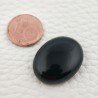 Onice Nera Naturale Forma Ovale Piatto Cabochon Liscio Fatto a Mano 23X18X6mm 21,85 Carati 1pz