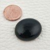 Onice Nera Naturale Forma Ovale Piatto Cabochon Liscio Fatto a Mano 22X19X6mm 23,15 Carati 1pz